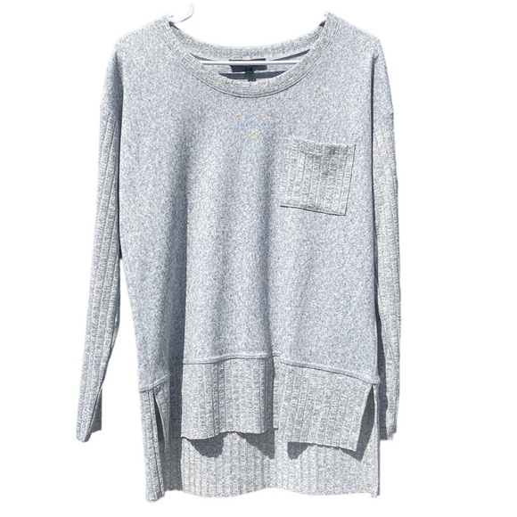NWT Tint & Shadow hi low hem long sleeve sweater top womens small heather grey - Picture 1 of 7